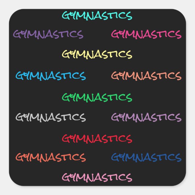 Gymnastics Stickers Fyrkantigt Klistermärke (Framsida)