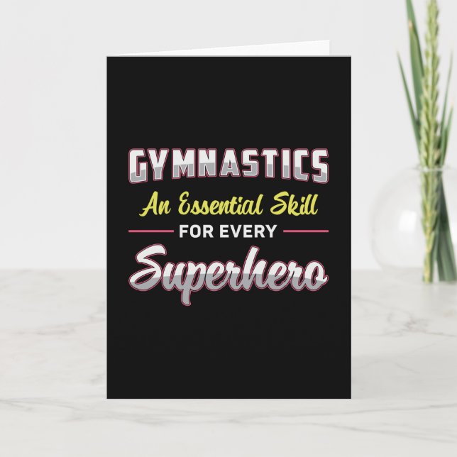 Gymnastics Superhjälten Acrobat Pub Beam Gymnast Kort (Framsida)