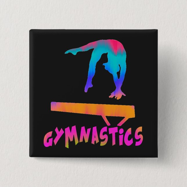 Gymnastics Tropical Tie-Dye Balance Beam Knapp (Framsida)