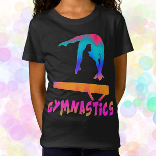 Gymnastics Tropical Tie-Dye Balance Beam T Shirt