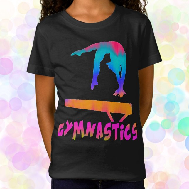 Gymnastics Tropical Tie-Dye Balance Beam T Shirt (Skapare uppladdad)