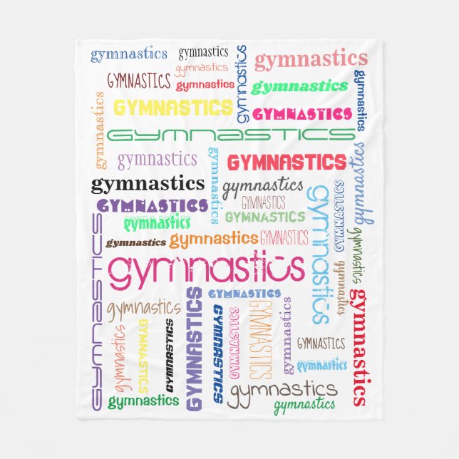 Gymnastics Typography Fleecefilt (Framsidan)