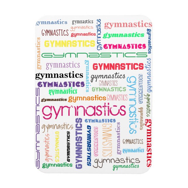 Gymnastics Typography Flexible Photo Magnet (Vertikal)