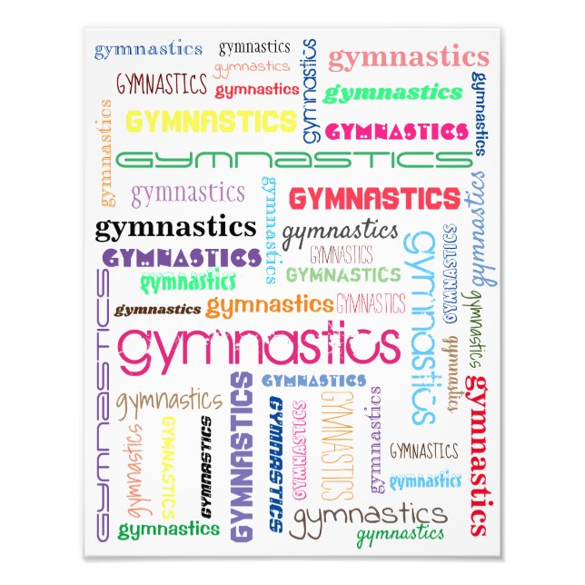 Gymnastics Typography Photo Utvidgning Fototryck (Framsidan)