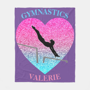 Gymnastics Uneven Pub Fleece Blanket w/ Namn