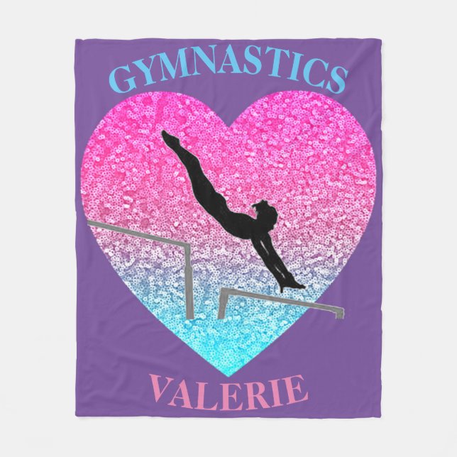Gymnastics Uneven Pub Fleece Blanket w/ Namn (Framsidan)