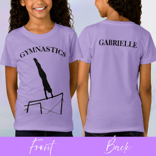 Gymnastics Uneven Pub Lavender Sporty Silhouette T Shirt
