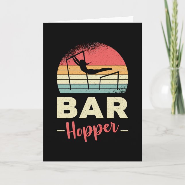 Gymnastics Unven Pub Hopper Acrobat Retro Gymnast Kort (Framsida)