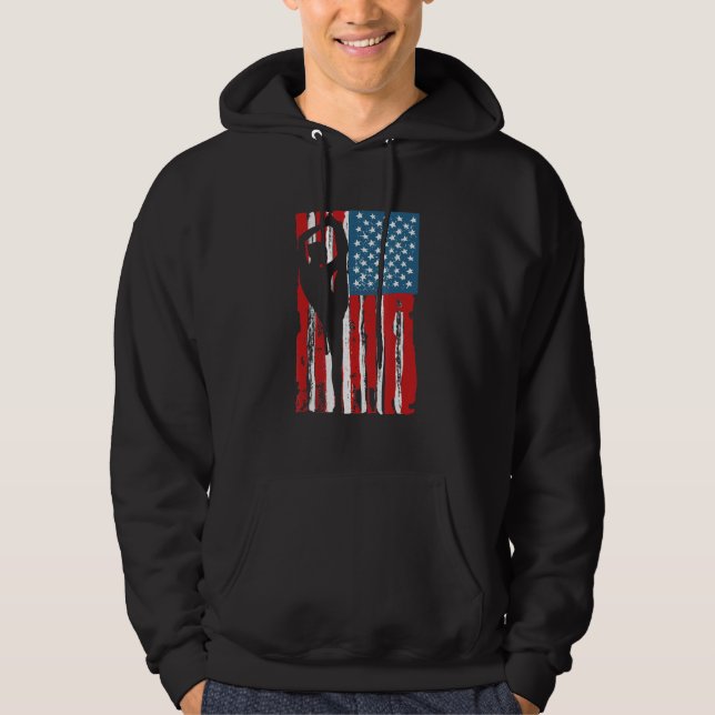 Gymnastics USA flagga Gymnast Mamma Pappa överordn Hoodie (Framsida)