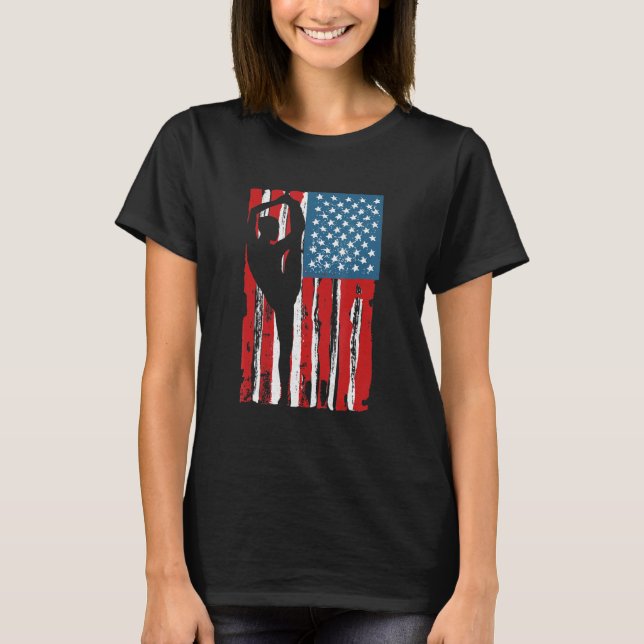 Gymnastics USA flagga Gymnast Mamma Pappa överordn T Shirt (Framsida)