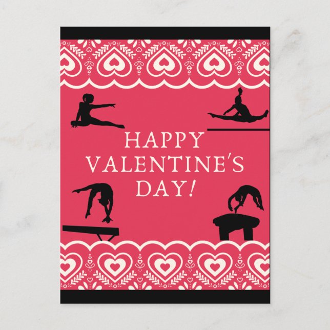Gymnastics Valentine's Vykort (Framsida)