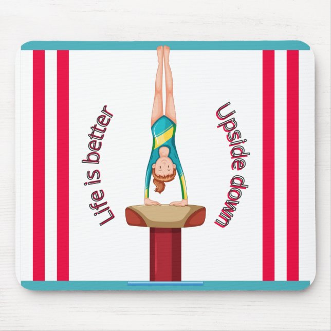Gymnastics Vault Life är bättre upp och ned Musmatta (Framsidan)