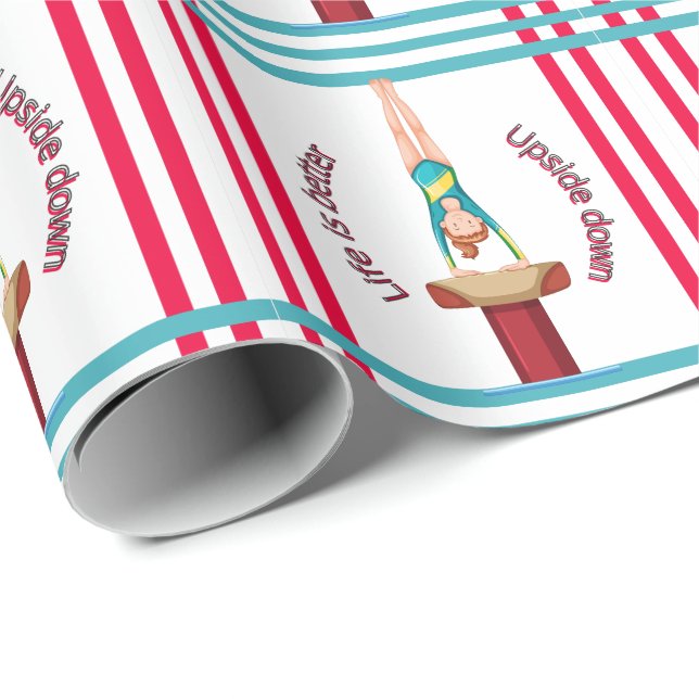 Gymnastics Vault Life är bättre upp och ned Presentpapper (Rullad Hörn)