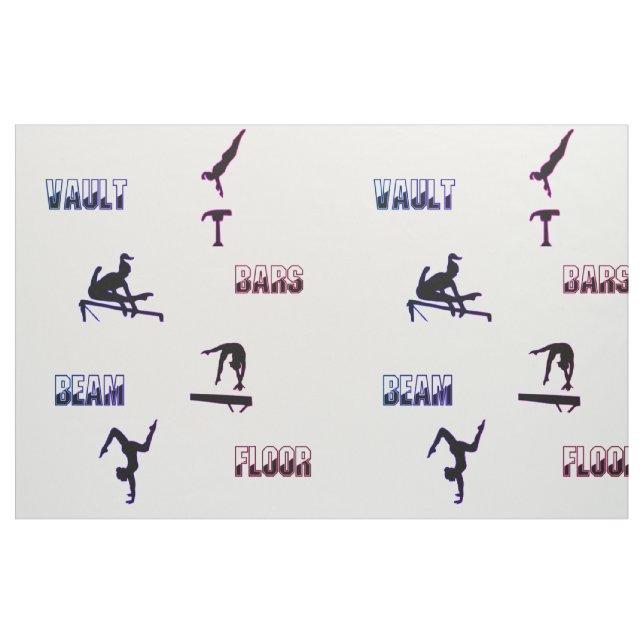 Gymnastics Vault, Pub, Beam, Golv Tyg (Fat Quarter)