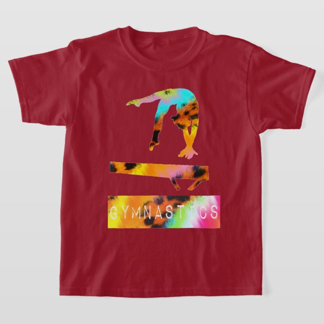 Gymnastics Vild Animal Print Balance Beam T-Shirt (Laydown)
