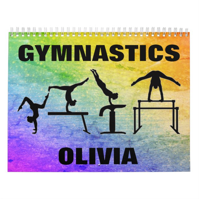Gymnastics Vintage Rainbow Calendar Kalender (Omslag)