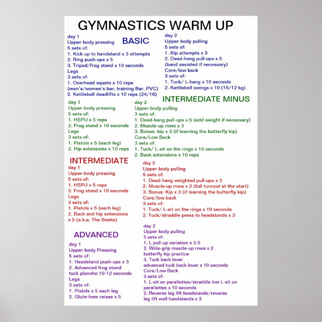 Gymnastics Warm-Up Poster (Framsidan)