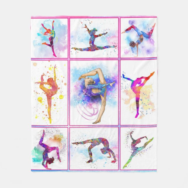 GYMNASTICS WATERCOLOR QUILT FLEECEFILT (Framsidan)