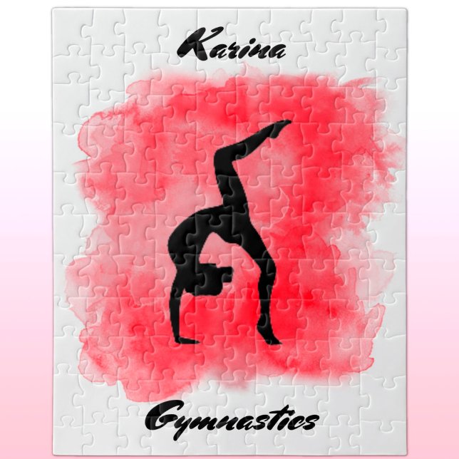 Gymnastics Watercolor Stänk Personlig Pussel (Skapare uppladdad)