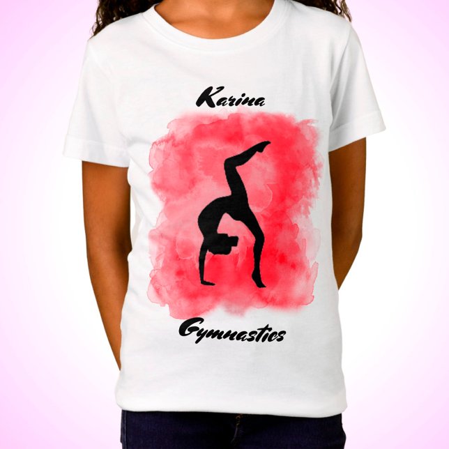 Gymnastics Watercolor Stänk Personlig T Shirt (Skapare uppladdad)