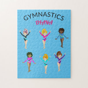 Gymnastik 6 gymnast personlig-flickans pussel. pussel