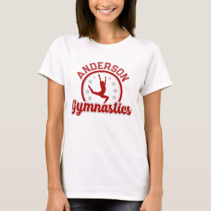 Gymnastik ADD NAMN Gymnast Hoppbom Golv Idrottare T Shirt