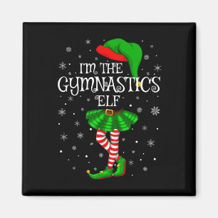 Gymnastik Alv Jul Matchande Familj Kvinnor Tomte Magnet