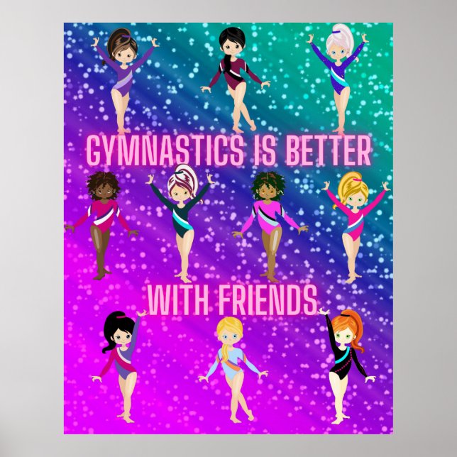Gymnastik är bättre med vänner Super Sparkle    Poster (Framsidan)