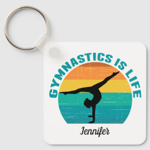 Gymnastik är Life BeSnyval Sunset Gymnast Anpassni Nyckelring