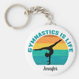 Gymnastik är Life BeSnyval Sunset Gymnast Anpassni Nyckelring