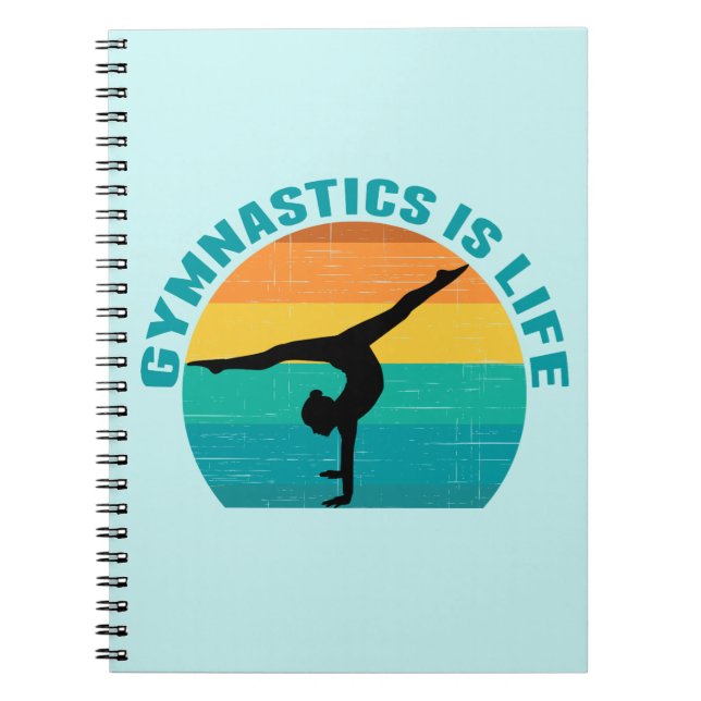 Gymnastik är Life Bevackra Sunset Gymnast Teal Anteckningsbok (Framsidan)