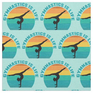 Gymnastik är Life Söt Teal Gymnast Tyg
