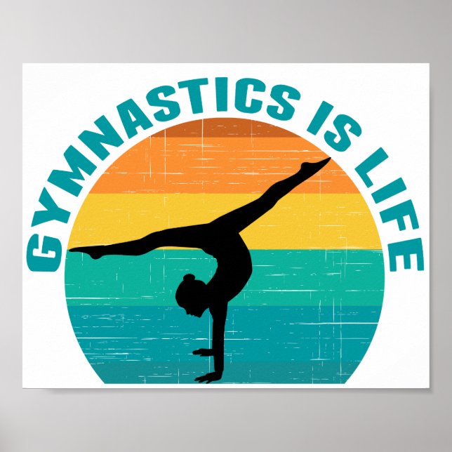 Gymnastik är livet Cool solnedgång Gymnast Poster (Framsidan)