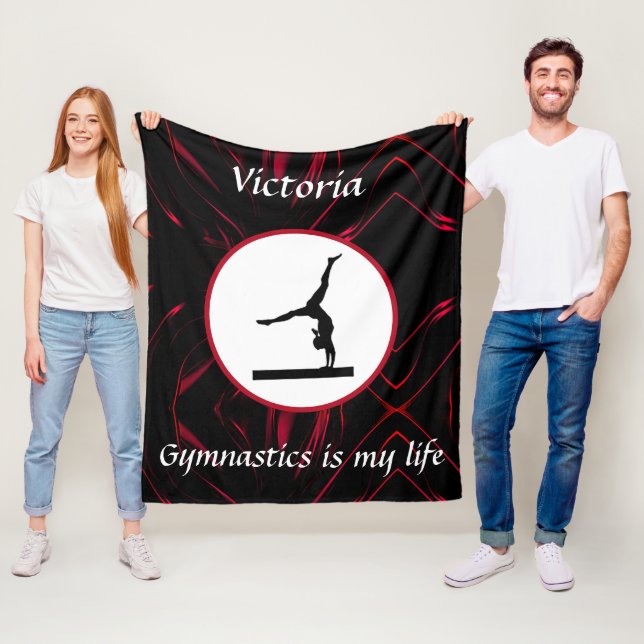 Gymnastik är mitt liv Anpassad gymnastik balansbom Fleecefilt (På plats)