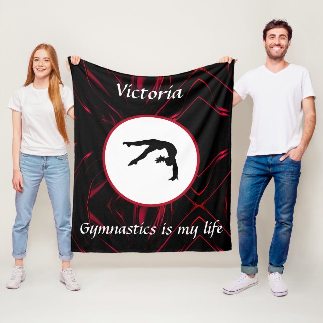 Gymnastik är mitt liv - Anpassningsbar Gymnast Tum Fleecefilt (På plats)