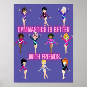 Gymnastik är roligare med vänner poster