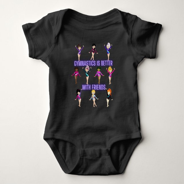 Gymnastik är roligare med vänner t shirt (Framsida)