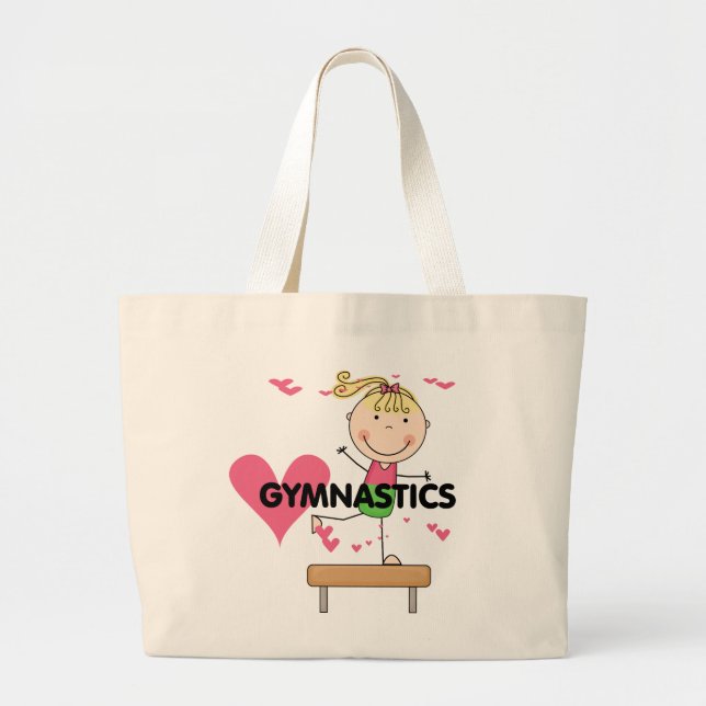GYMNASTIK - blonda flickabalansbomTshirts Jumbo Tygkasse (Framsidan)