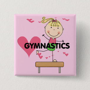 GYMNASTIK - blonda flickabalansbomTshirts Knapp