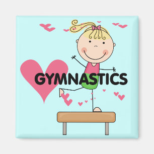 GYMNASTIK - blonda flickabalansbomTshirts Magnet