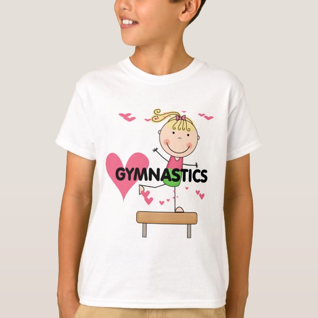 GYMNASTIK - blonda flickabalansbomTshirts T-shirt (Framsida)