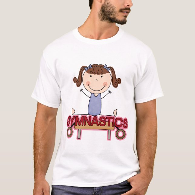 GYMNASTIK - brunettflickan delar Tshirts och gåvan (Framsida)
