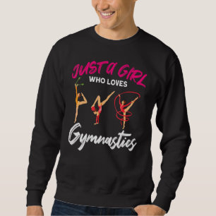 Gymnastik Cheerleading Bara En Tjej Som älskar Gym Lång Ärmad Tröja