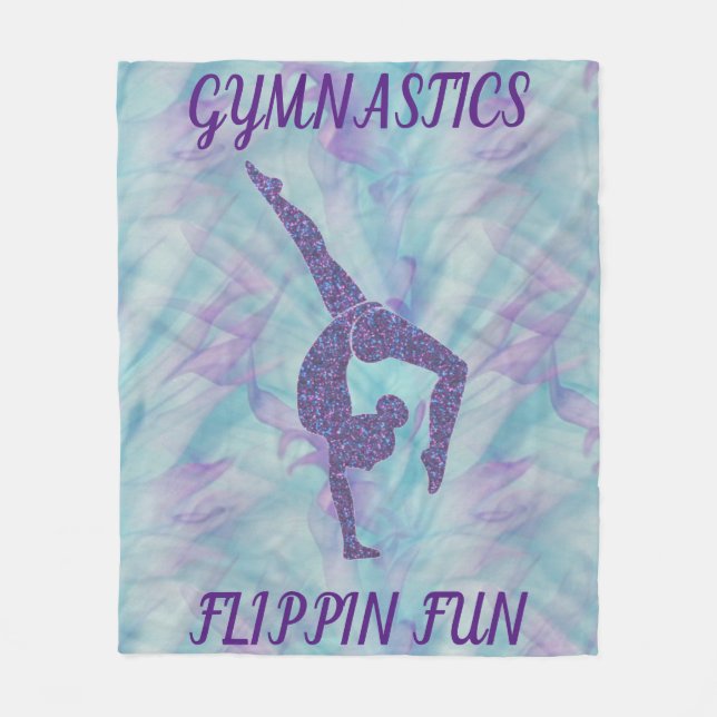GYMNASTIK "FLIPPIN ROLIGT" FLEECE BLANKET. (Framsidan)