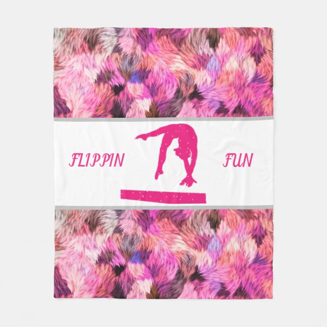 GYMNASTIK "FLIPPIN ROLIGT" FLEECE BLANKET. (Framsidan)
