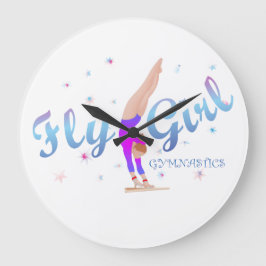 Gymnastik - Fly Girl Clock Stor Klocka