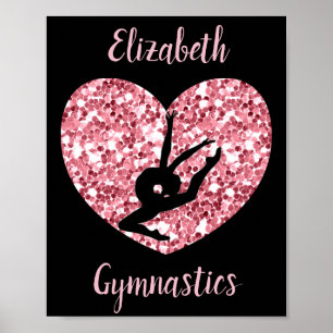Gymnastik för tjejer Rosa Guld Personlig Poster