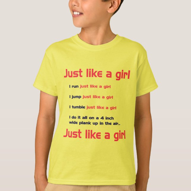 Gymnastik gillar en flicka t shirt (Framsida)