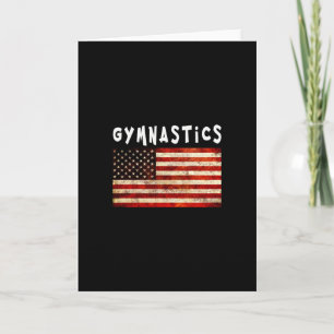 Gymnastik Grunge Amerikansk USA Flagga Kort