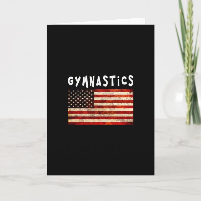 Gymnastik Grunge Amerikansk USA Flagga Kort (Framsida)